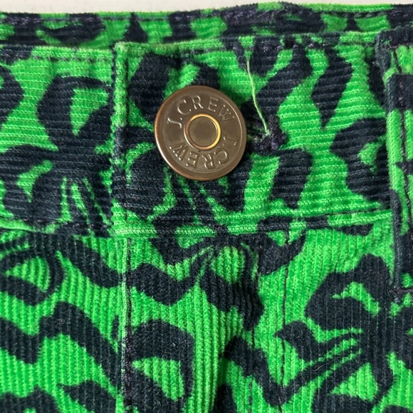 J. Crew Green and Black Bow Patterned Corduroy Ankle Jeans Size 26 - Picture 3 of 8